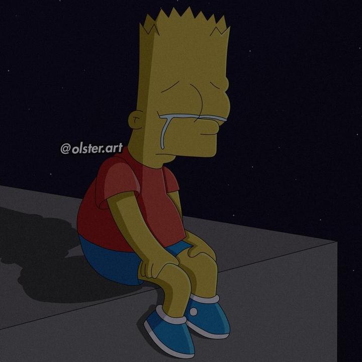 Yaxzminn✨ on X: Não sei o que é pior , gente que tira a foto do perfil pra  mostrar que tá triste ou gente que usa foto do Bart Sad como foto